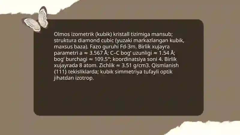 Olmos kristali haqida 4