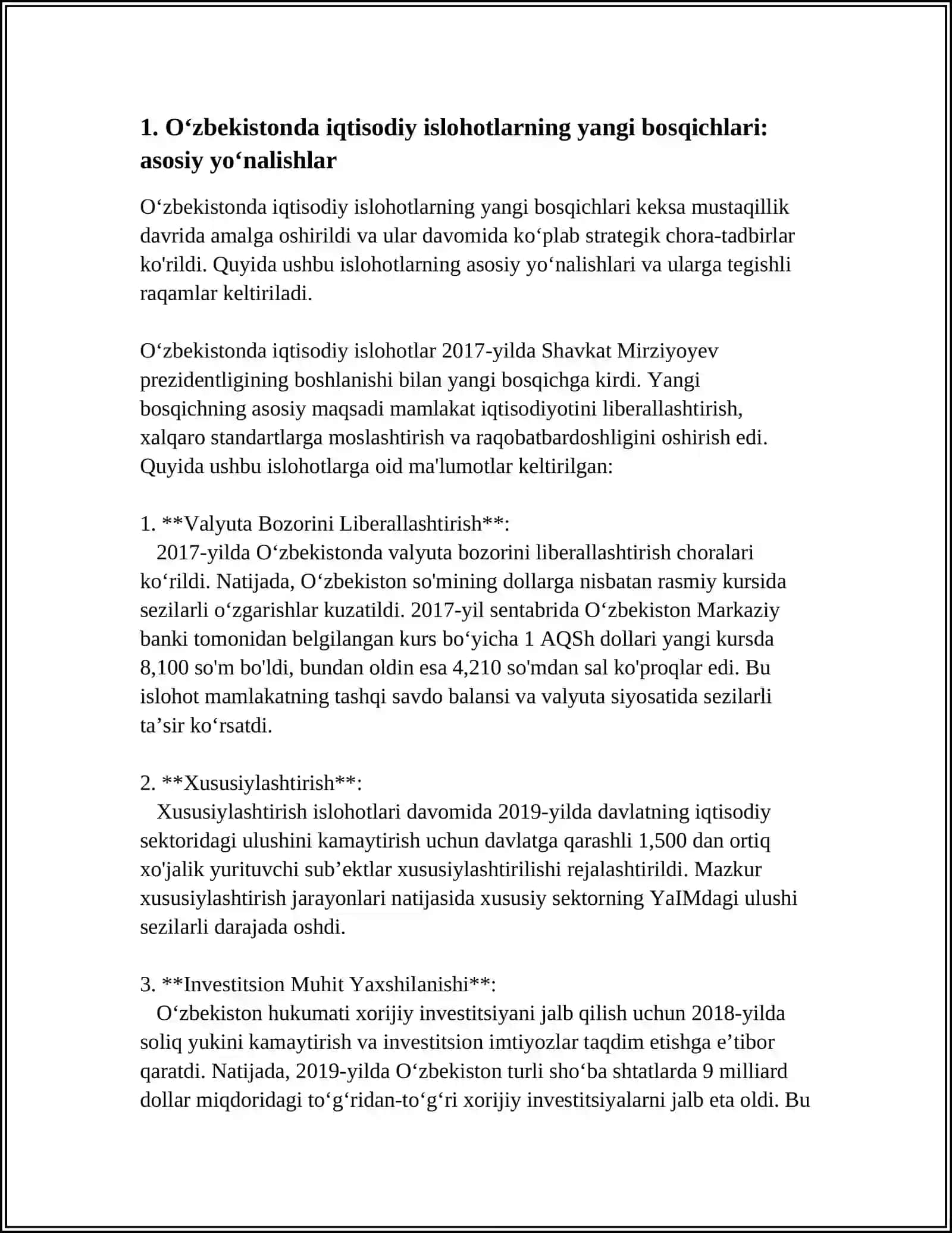 O‘zbekistonda iqtisodiy islohotlarning yangi bosqichlari 4