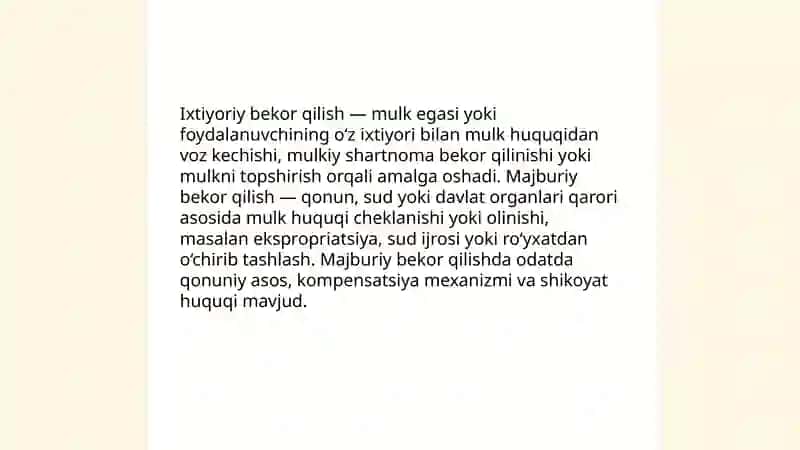 Mulk huquqining bekor boʻlishi 4