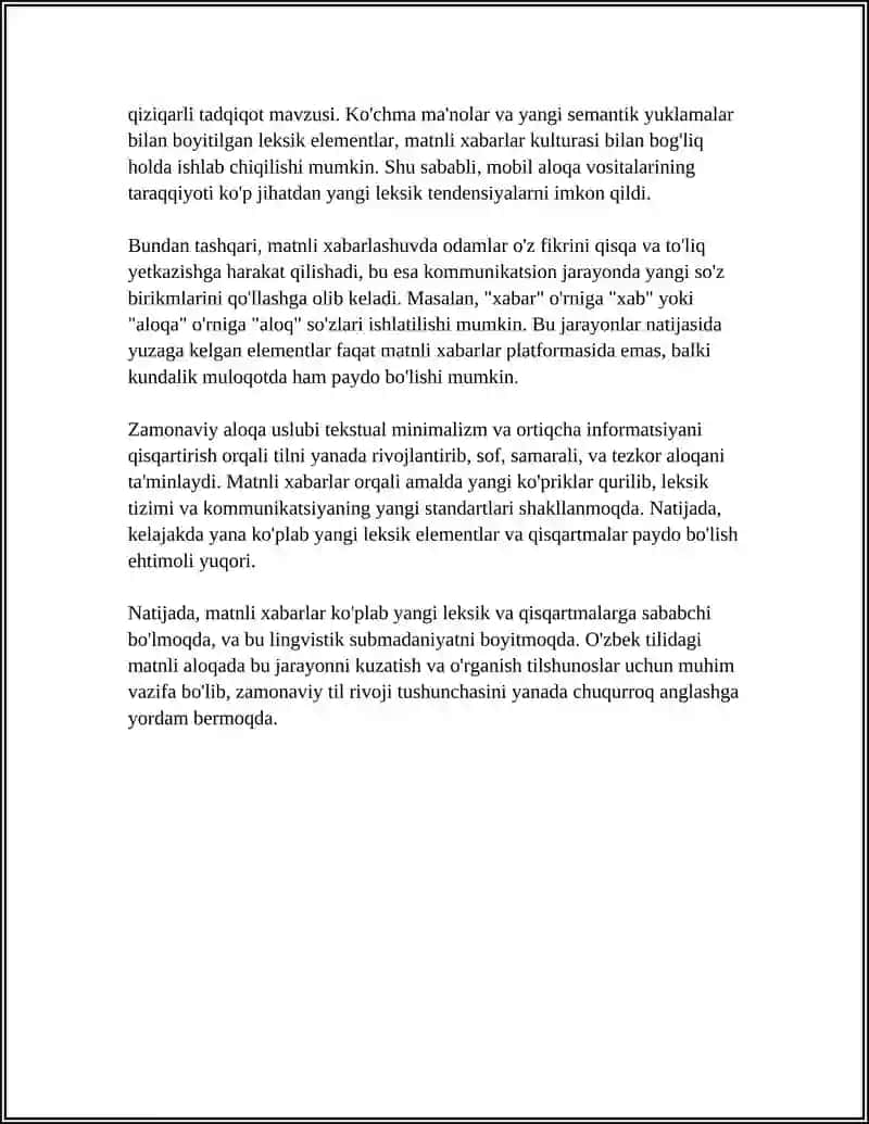 “MATNLI XABARLAR TA’SIRI: TEXNOLOGIYA QANDAY QILIB LINGVISTIK SUBMADANIYATNI YARATDI.” 4