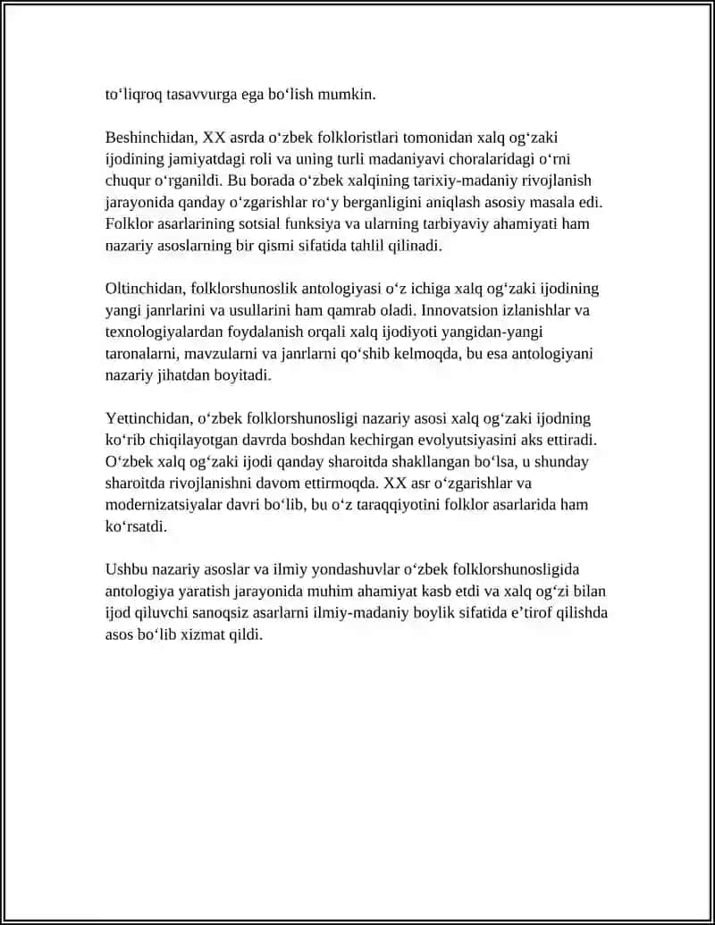 XX asr Oʻzbek folklorshunosligi antologiyasi 4