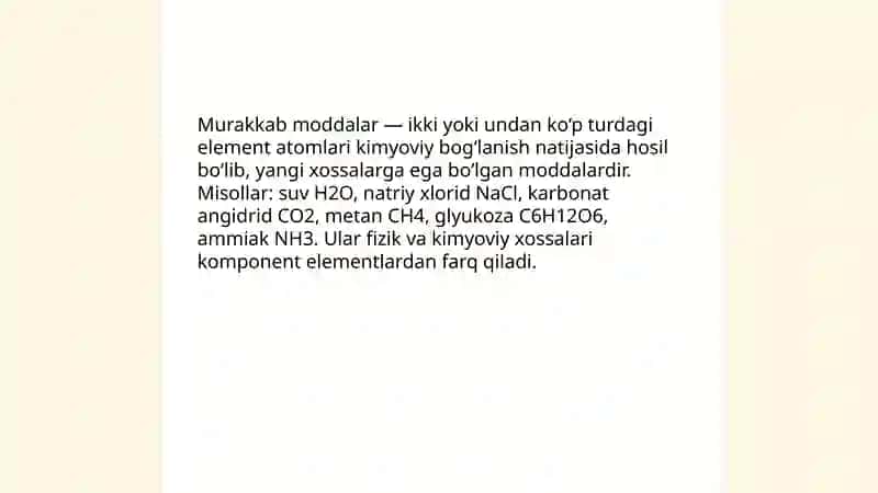 Oddiy va murakkab moddalar 4