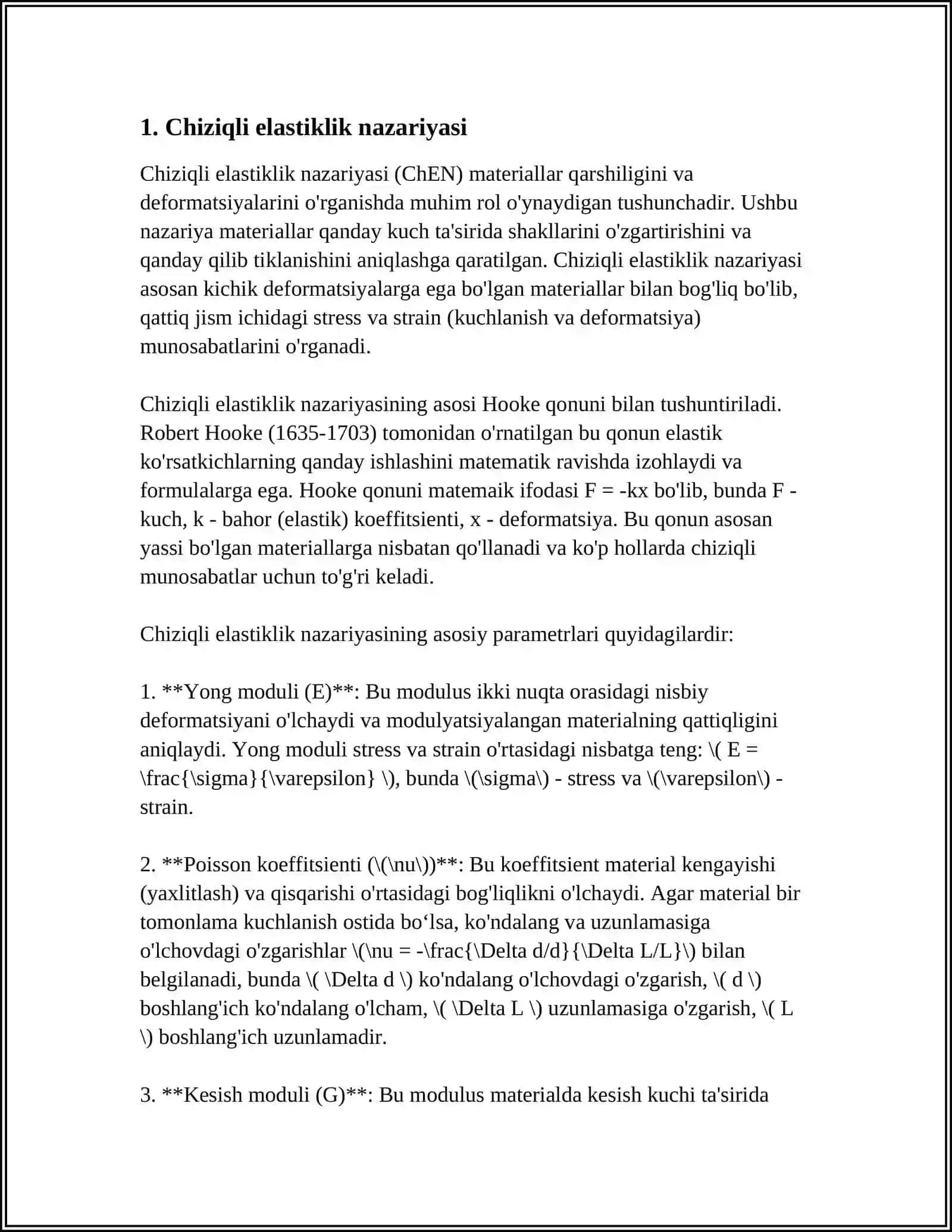 QATTIQ JISMLARNI VA BIOLOGIK TO'QIMALARNING YUNG MODULINI ANIQLASH 4