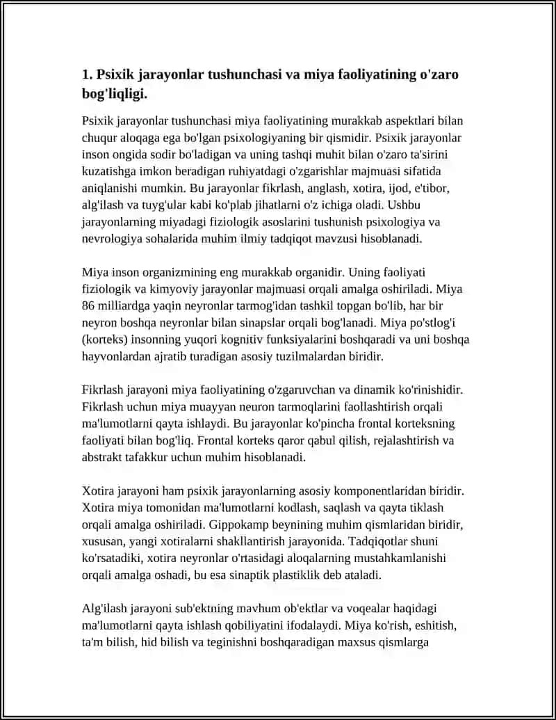 PSIX JARAYONLARI VA MIYANING OʻZARO ALOQADORLIGI 4