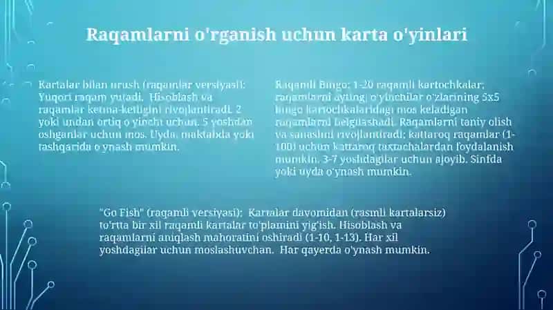 Murakkab Sanash O'yinlari 4