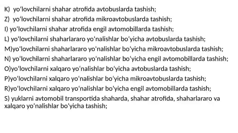 Transport faoliyatini litsenziyalash 4