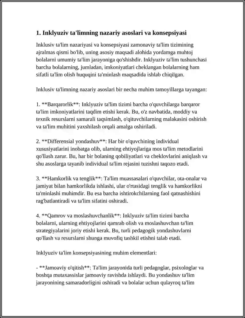 ALOHIDA YORDAMGA MUHTOJ BOLALARNING INKLYUZIV TALIMI YANGI TALIMIY AMALIYOT SIFATIDA 4