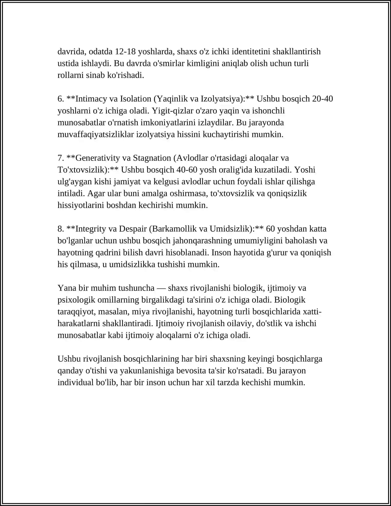 SHAXS RIVIJLANOSHIDA PSIXIK RIVOJLANISH PSIXOANALISTIK YO'NALISH 4