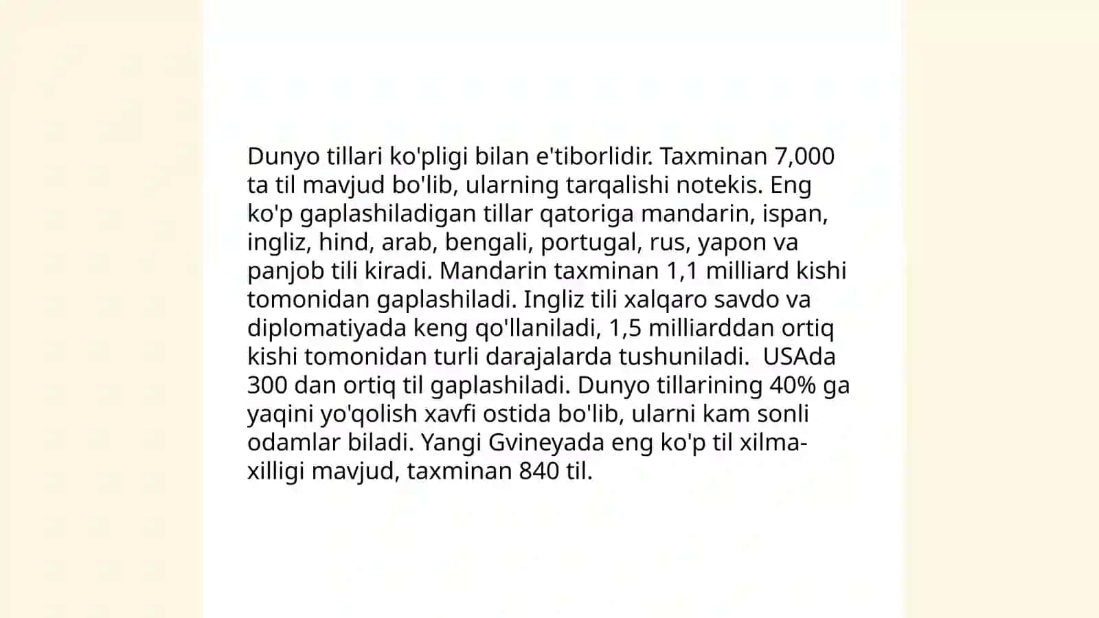 Dunyo tillari va ularning tasnifi 4