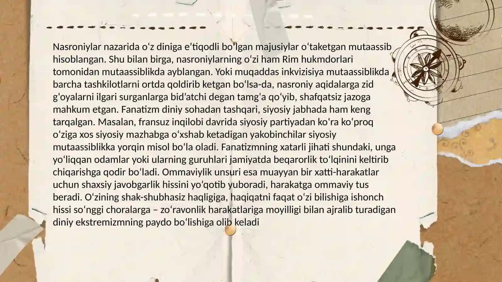 Diniy fanatizm,ekstremizm,fundamentalizm,terrorizmning tarixi va hozirgi davrga tahdidi 4