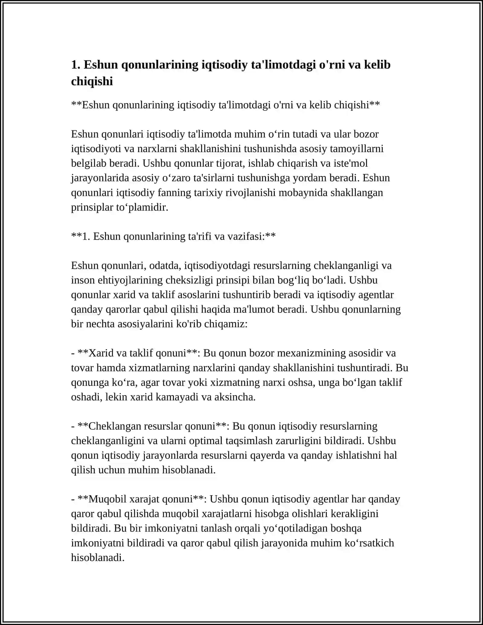 IQTISODIY TA'LIMOTLAR TARIXI EVOLYUTSIYASI (ESHUN QONUNLARI, HAMMURAPI QONUNLAR, AVESTO QURONI KARIM VA HAK.) 4