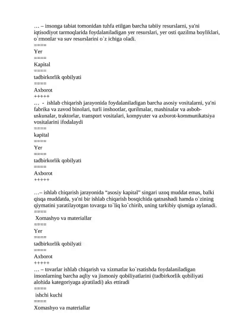 Mikroiqtisodiyotdan testlar 4