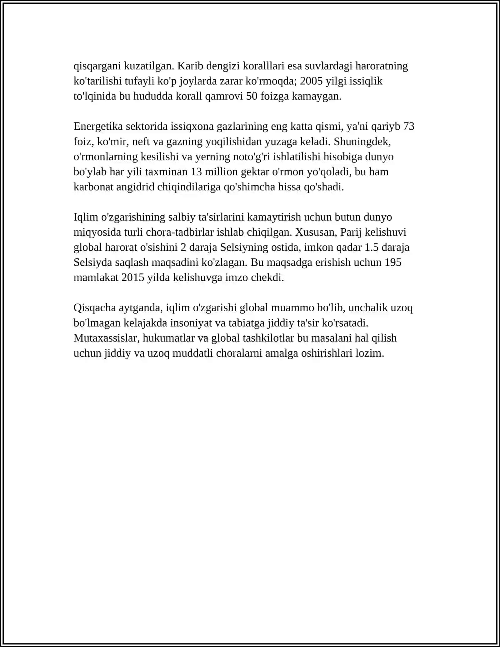 OʻZBEKISTONDA EKOLOGIYA VA ATROF-MUHIT MUHOVAZASI ODI BITIMLARNI AMAL QILINISHI VA BAJARILISHI 4