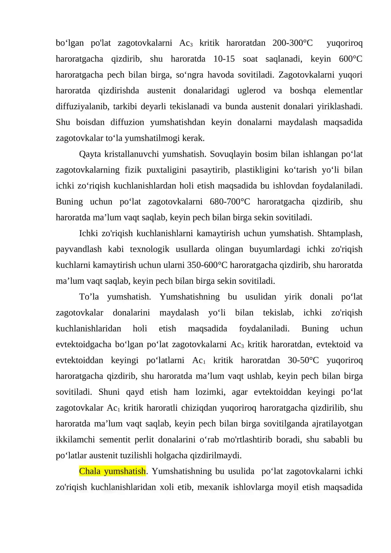 TERMIK ISHLASHNING PO'LAT TUZILISHI VA MEXANIK XOSSALARIGA TA’SIRINI O'RGANISH 4