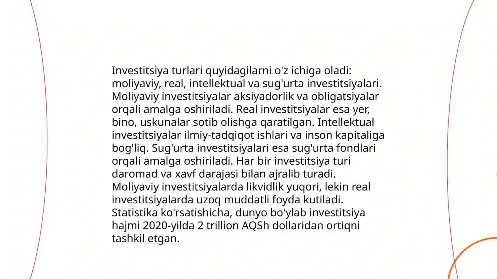 investitsiya jarayonlarining mazmuni va asosiy xususiyatlari 4
