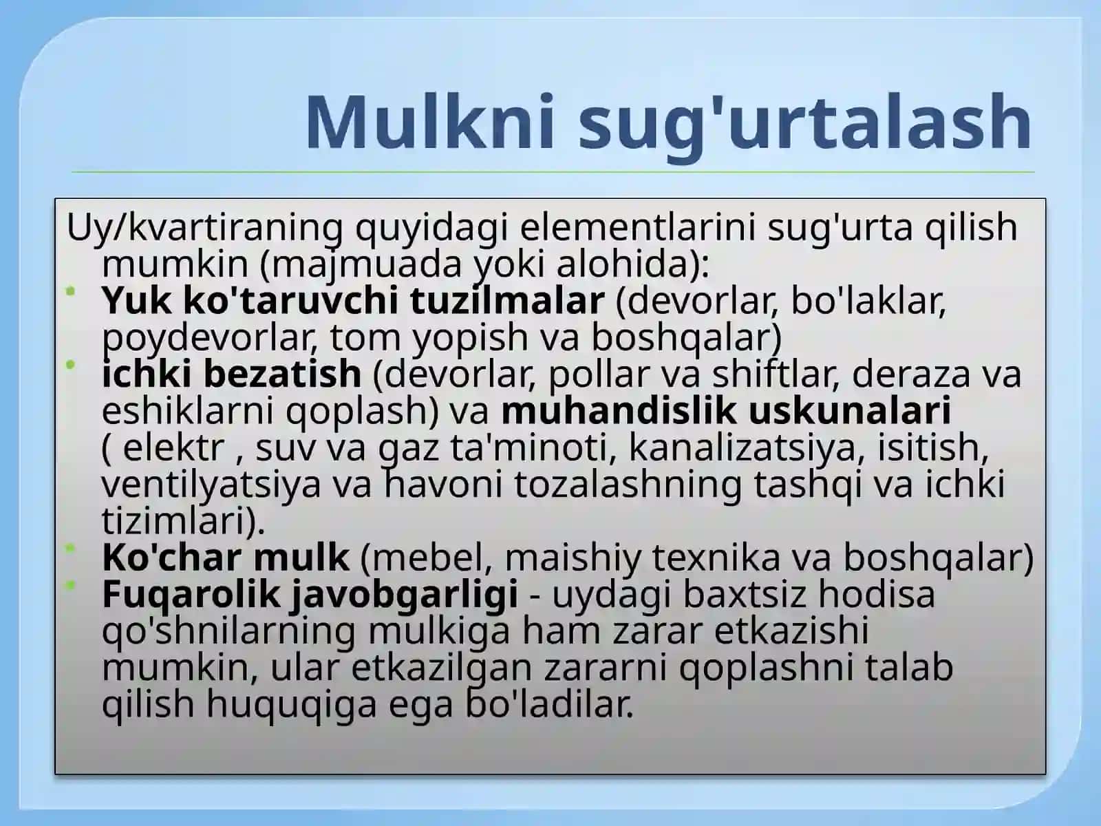 Yuridik VA Jismoniy Shaxslar UCHUN MULK SUG'urtasi 4