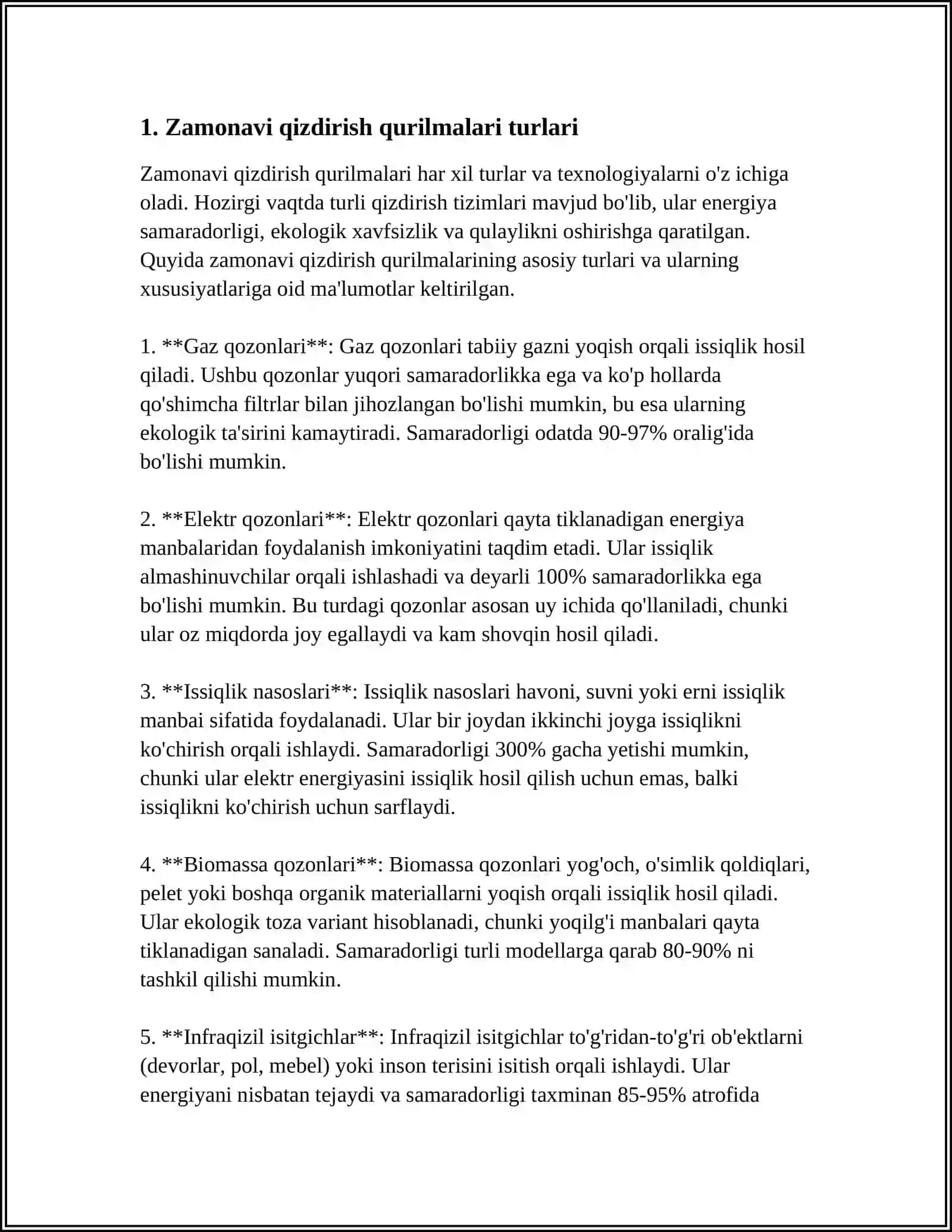 ZAMONAVIY QIZDIRISH QURILMALARI XAQIDA UMUMIY TUSHUNCHA 4