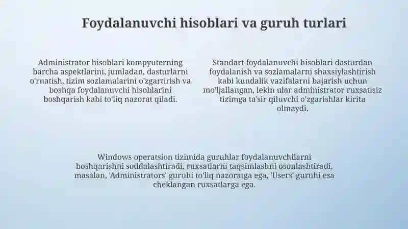 Foydalanuvchilar va guruhlarni boshqarish 4