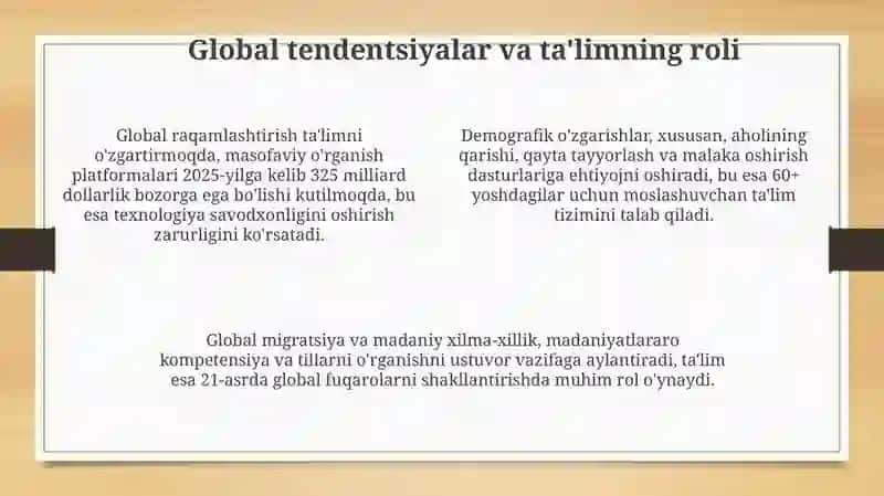 Uzluksiz taʼlim tamoyillari va global tendensiyalar 4