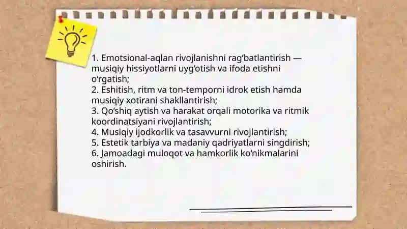 Maktabgacha ta’lim tashkilotlarida musiqaviy tarbiyaning maqsad va vazifalari 4