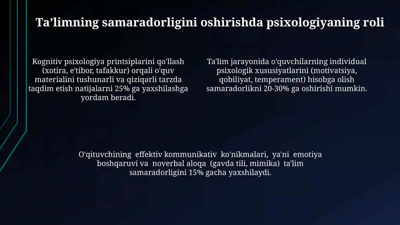 Pedagog faoliyatida psixologiyaning oʻrni 4