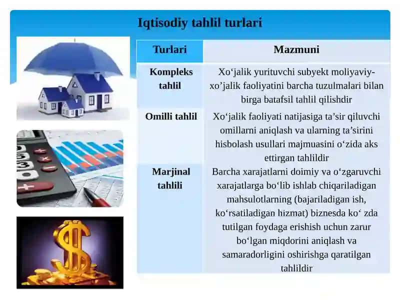 Iqtisodiy tahlilning turari va ularning axborot manbalari 4