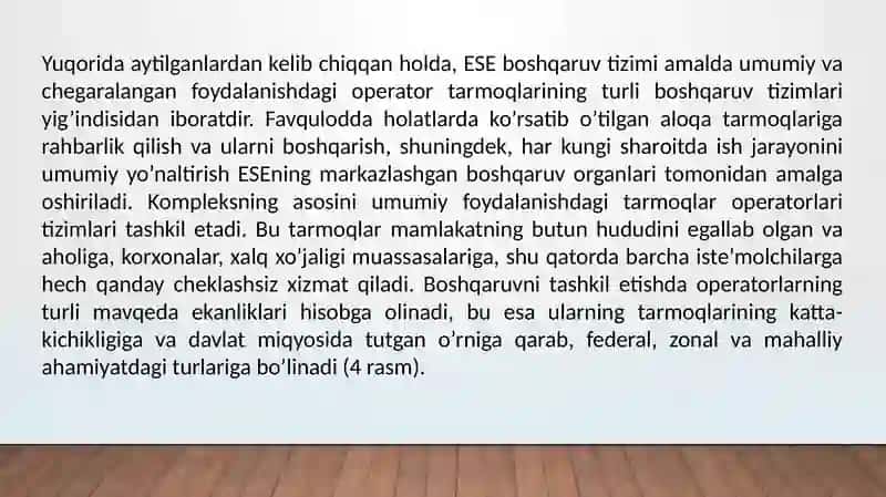 Telekommunikatsiya tarmoqlarini boshqarish 4