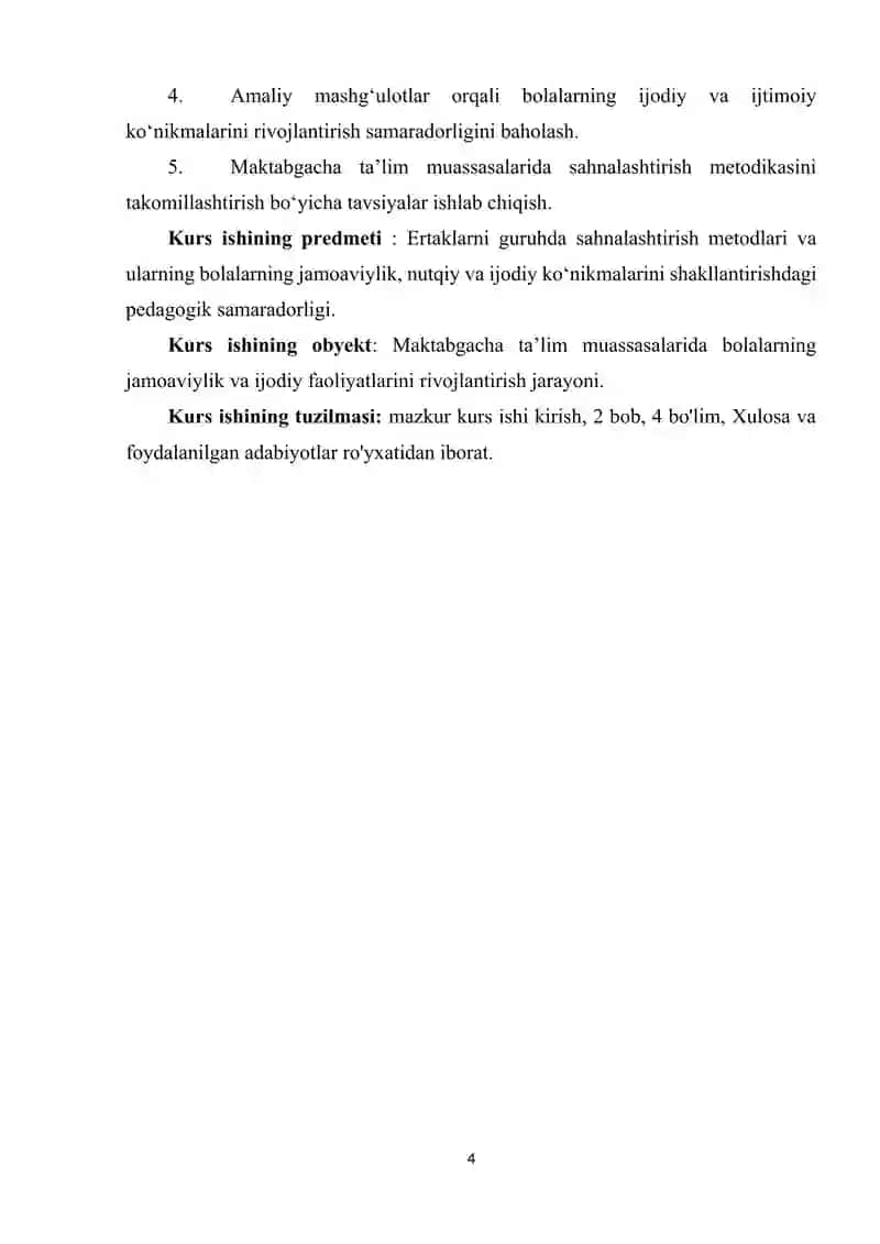 Maktabgacha talim muassasida sahnalashtirishning faoliyatini tashkil etish metodlari 4