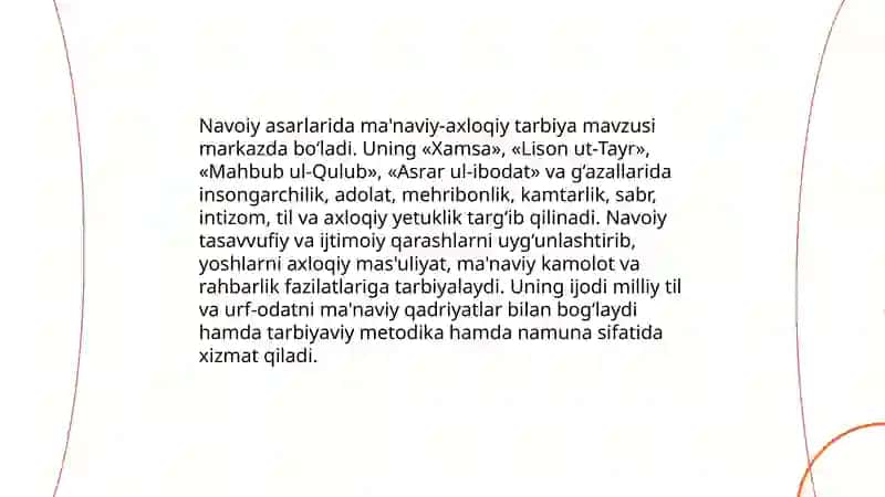 Alisher Navoiy shaxsiyati va uning ilmiy- badiiy merosida tarbiya masalasining ustuvorligi 4