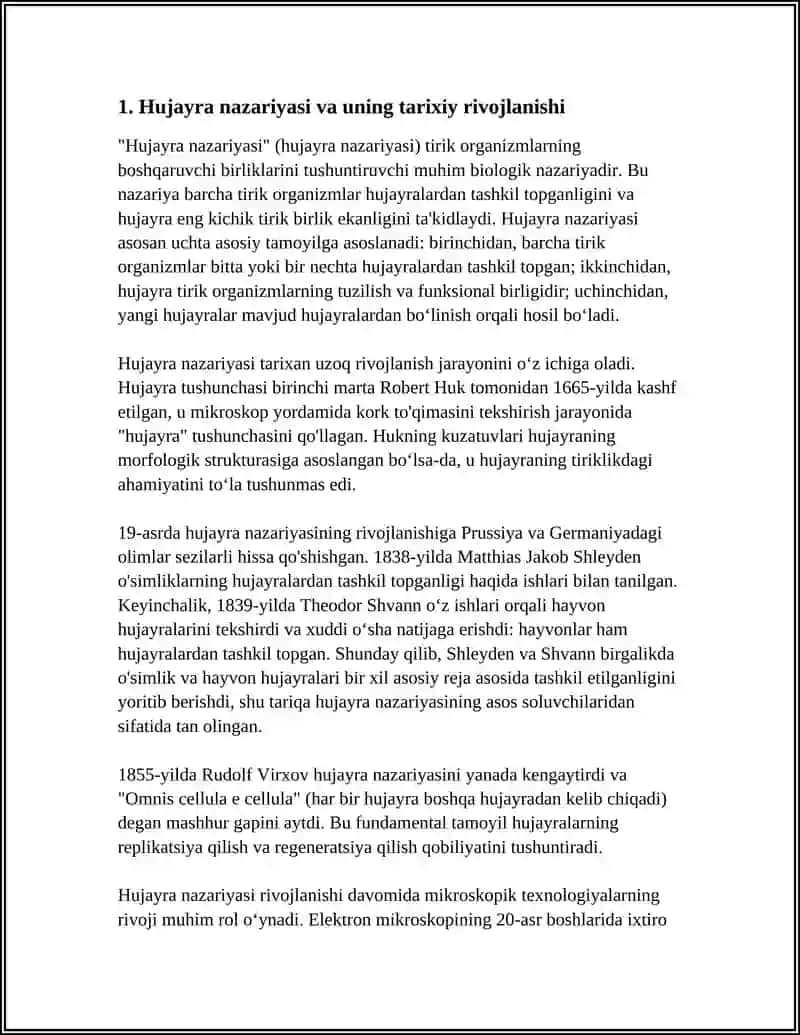 Hujayra haqida tushuncha, hujayra biologiyasi va kimyoviy tarkibi 4