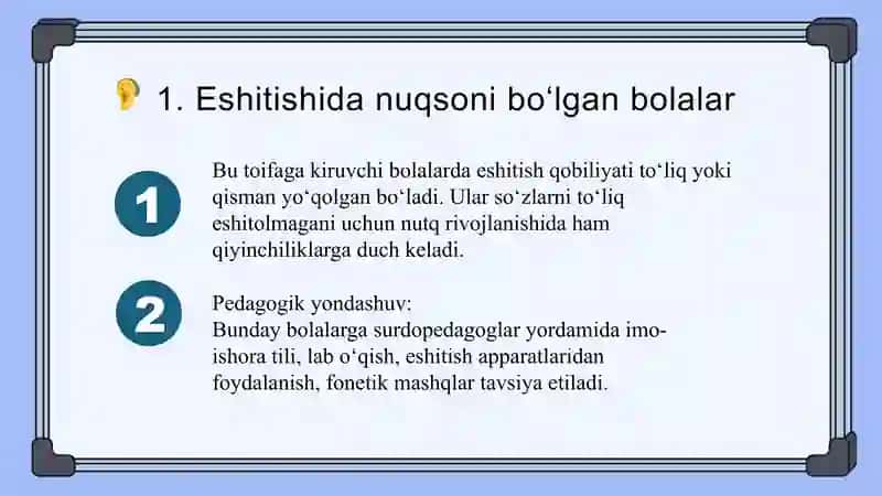 Alohida ta’lim ehtiyojlari bo‘lgan bolalar toifalari va toifalardagi kasalliklarning kelib chiqish # 4