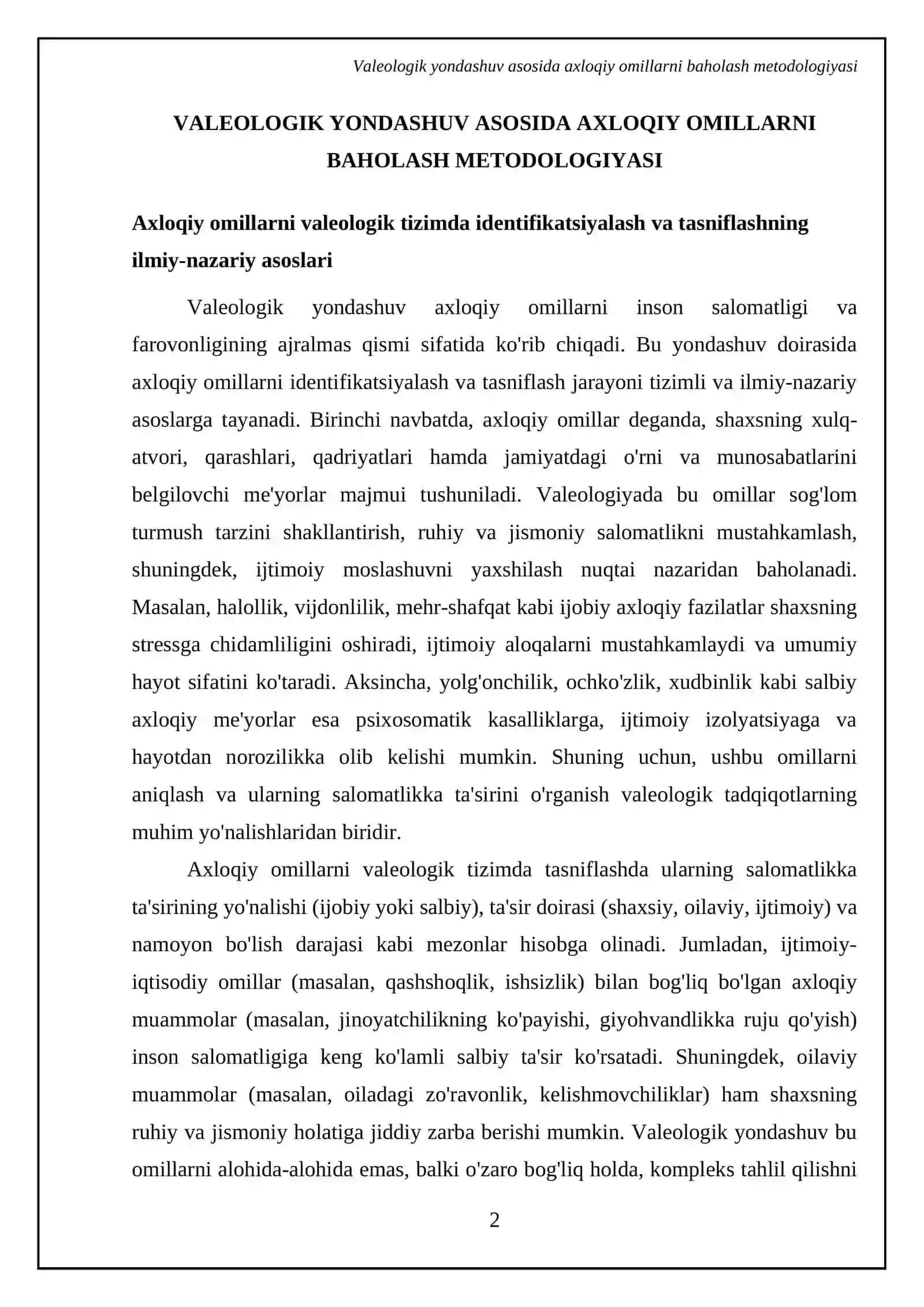 Valeologik yondashuv asosida axloqiy omillarni baholash metodologiyasi 4