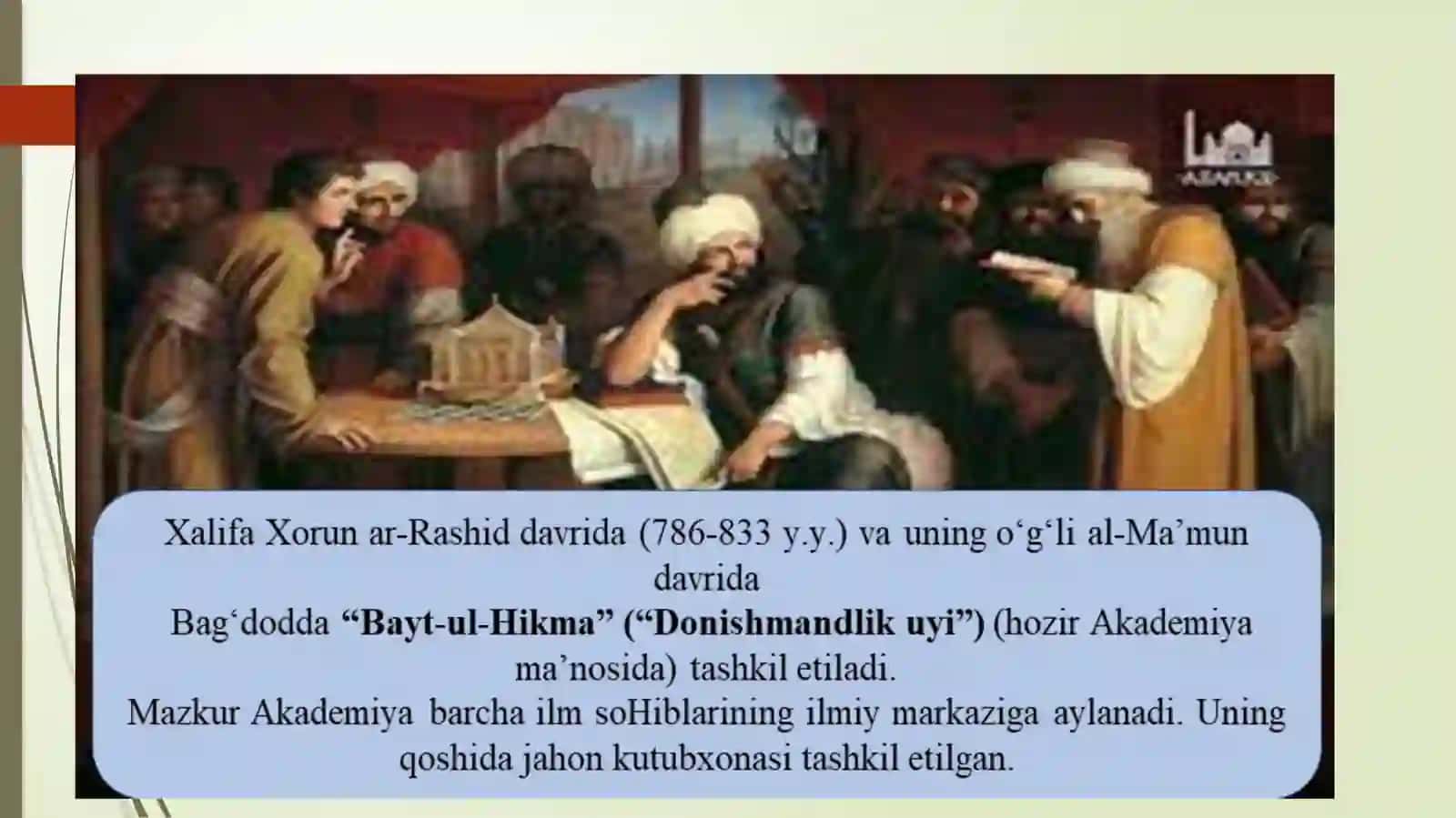 IX-XII ASRLARDA MOVAROUNNAHR VA XUROSONDA MADANIY HAYOT 4