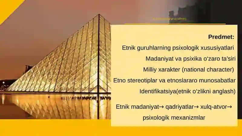 Etnopsixologiya fanining predmeti, maqsadi va vazifalari. 4
