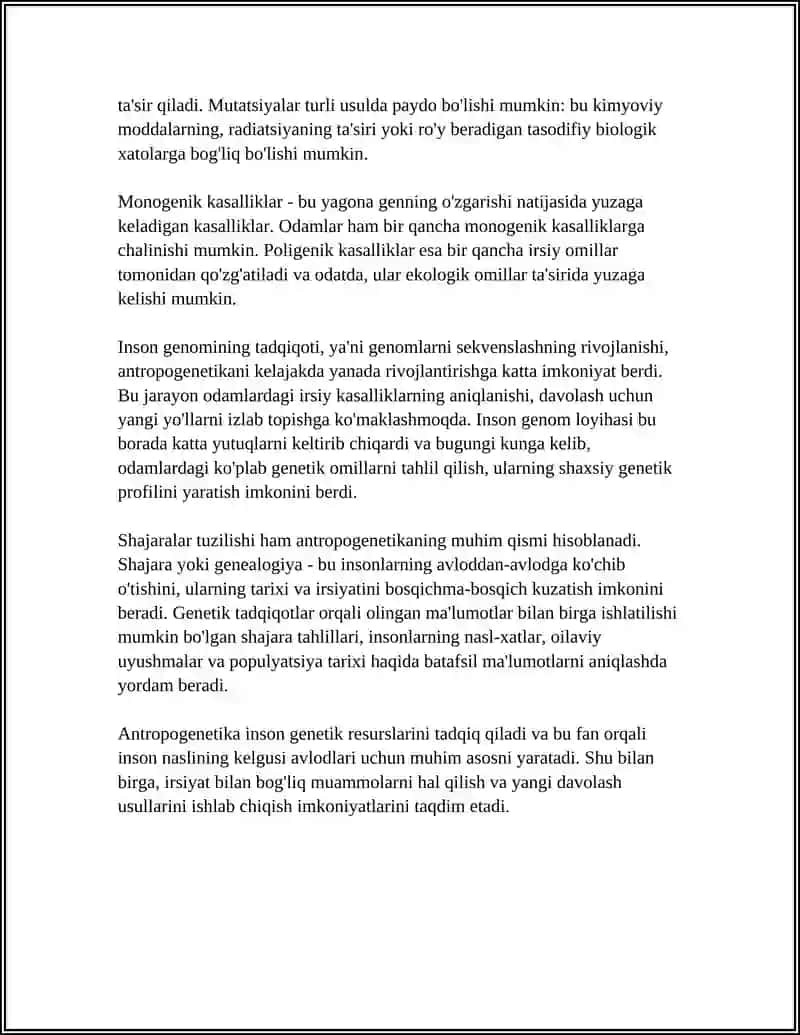 ANTROPOGENETIKA RESURSLARI VA SHAJARALARI 4