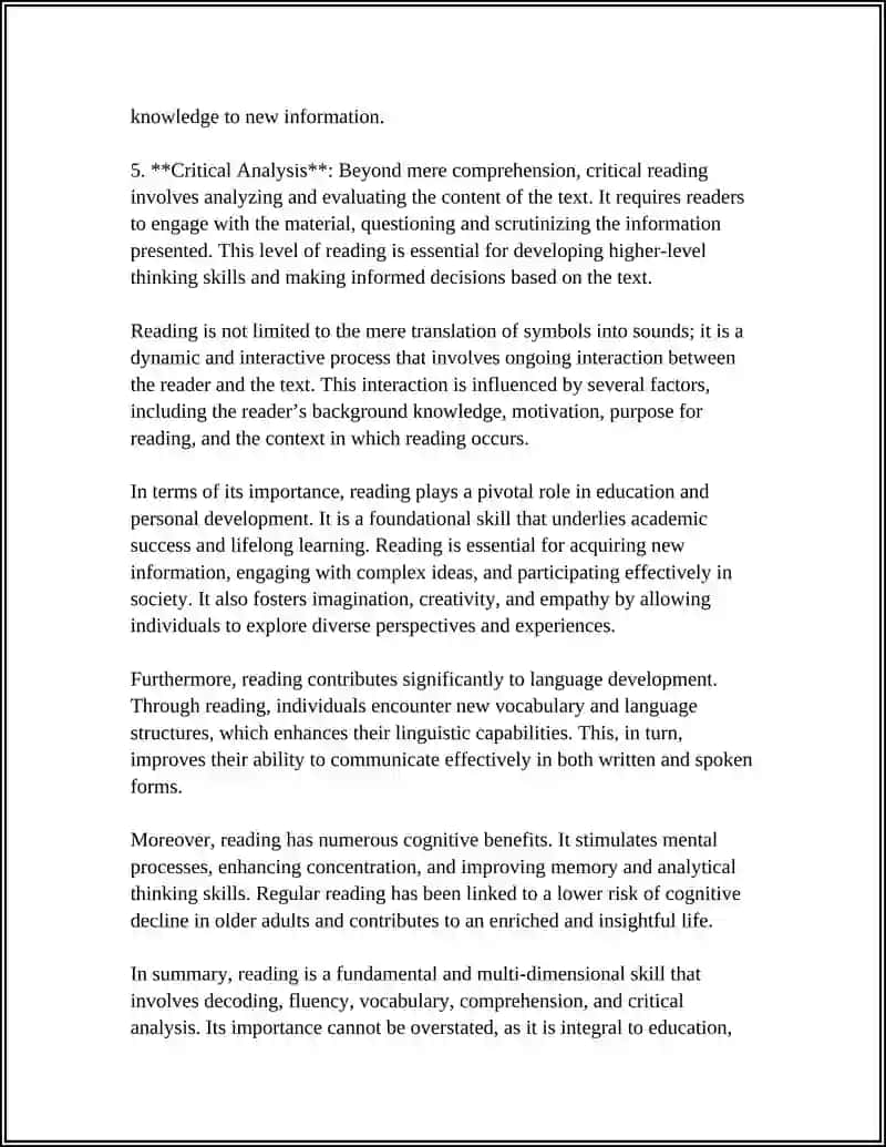 DEFINE READING AND IT IMPORTANCE 4