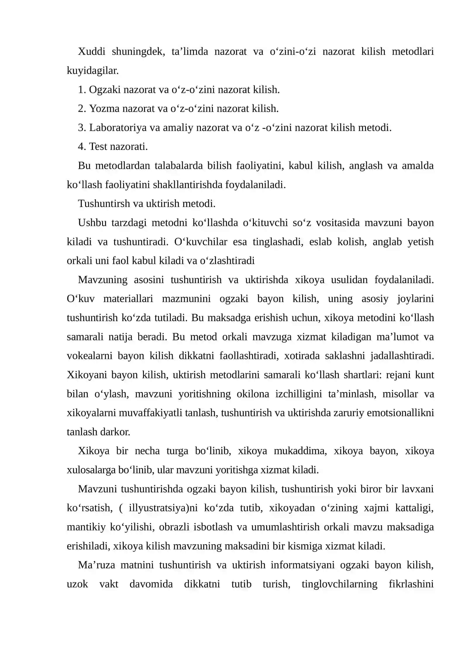 O'qitishni texnologiyalashtirishda metod va vositalari 4