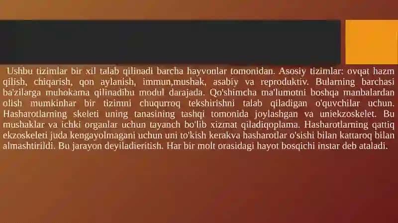 Hashorotlarni fiziologiyasi va ularni o’rganish usullari 4
