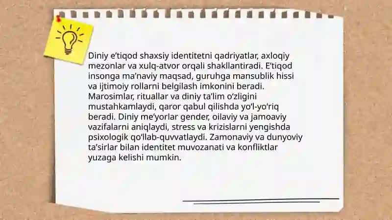 Diniy e'tiqod va shaxsning individual xususiyatlari 4