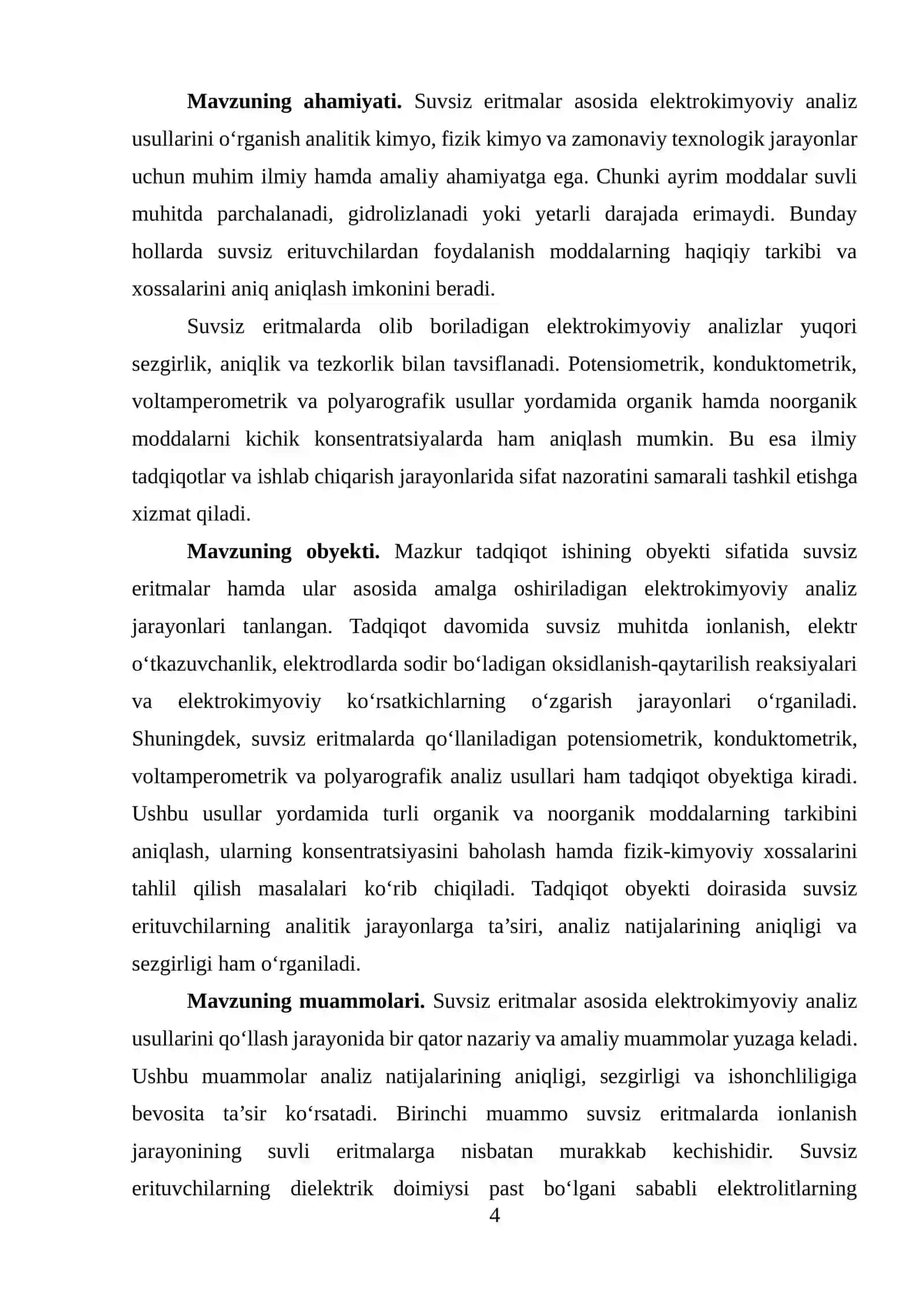 Suvsiz eritmalarning elektr kimyoviy analiz usullarida qo‘llanilishi 4