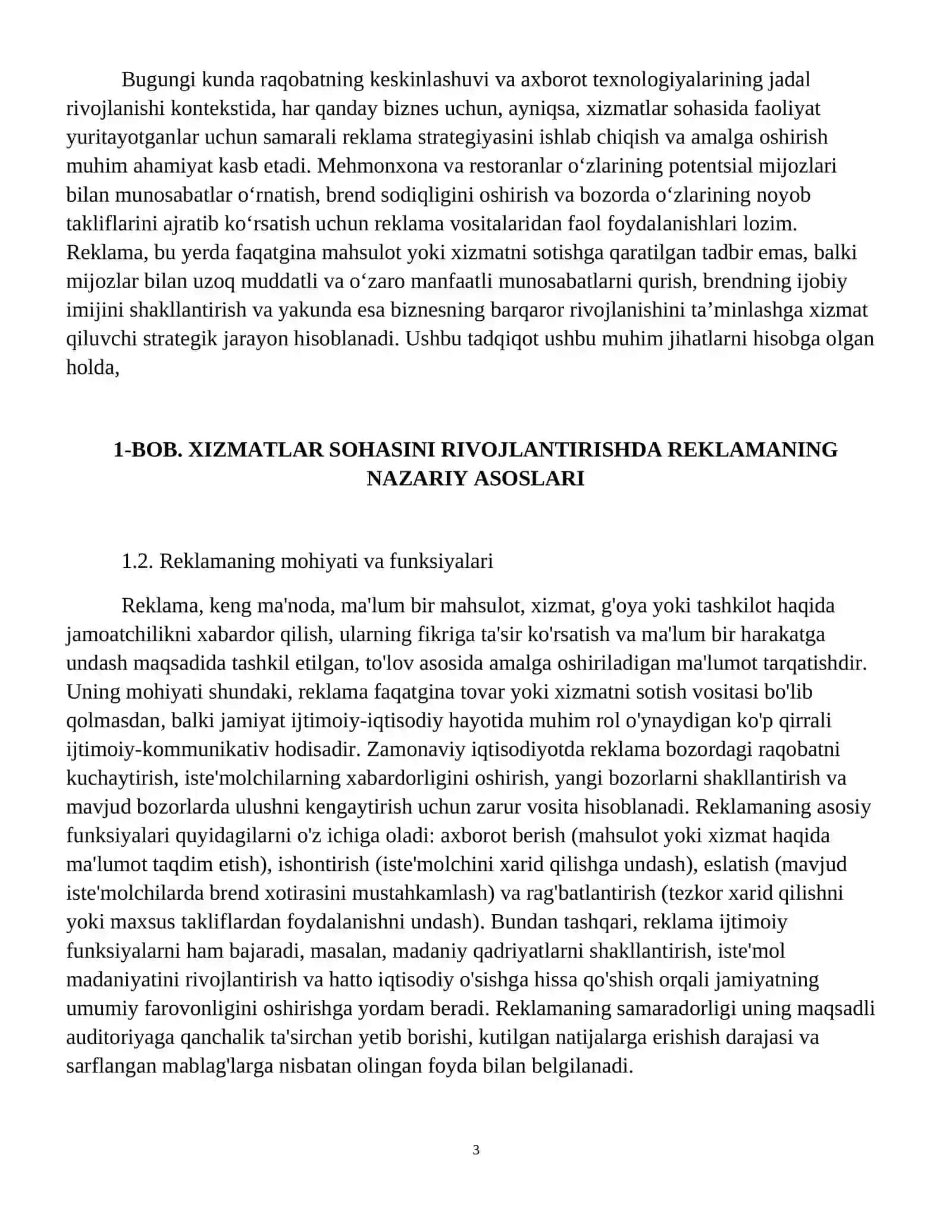 Xizmatlar sohasini rivojlantirishda reklamaning ahamiyati 4