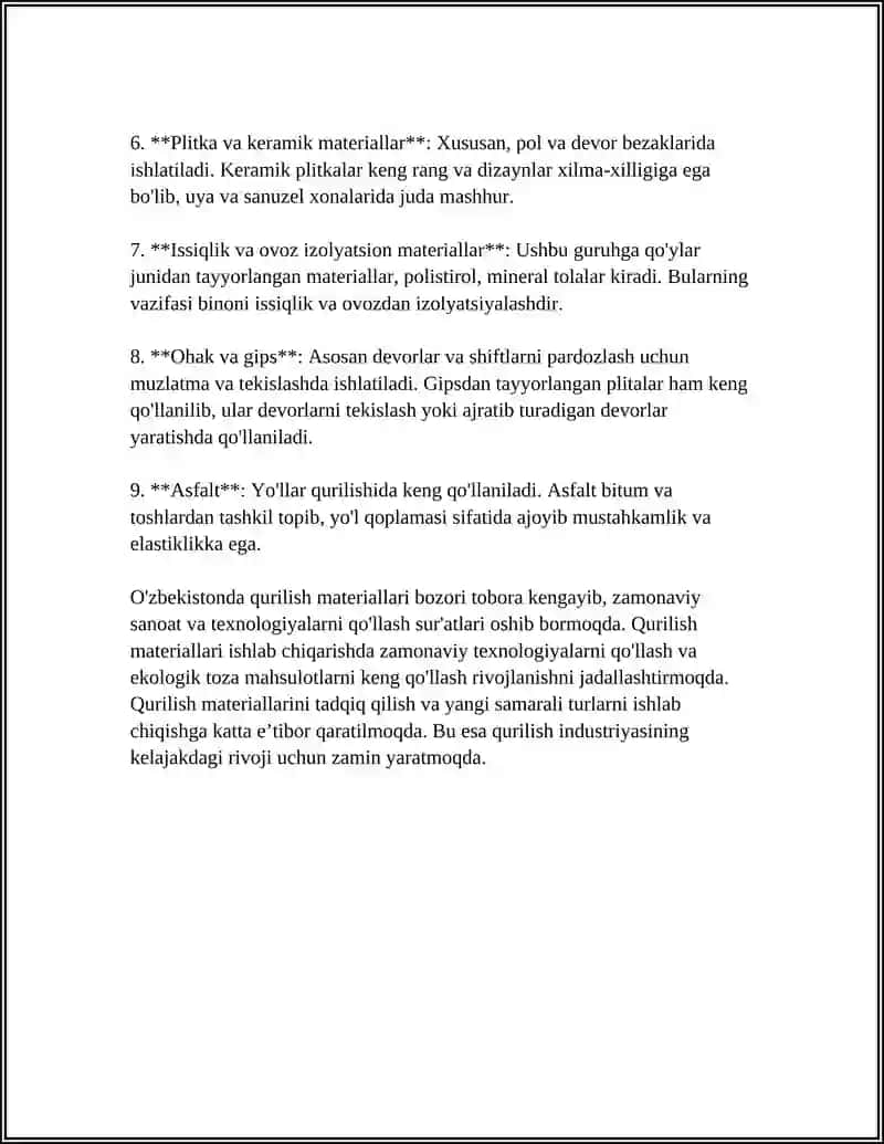 QURILISH SOHALARI TO'G'RISIDA UMUMIY MA'LUMOT 4