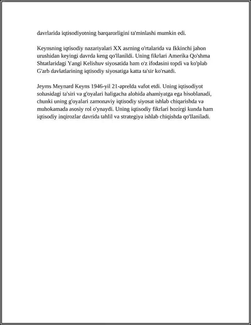JON MEYNARD KEYNS TA'LIMOTI, VA NEOKEYNSCHILIK NAZARIYALARI 4