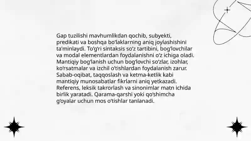 Fikrlarni tushunarli va samarali ifodalash mashg'ulotlari 4