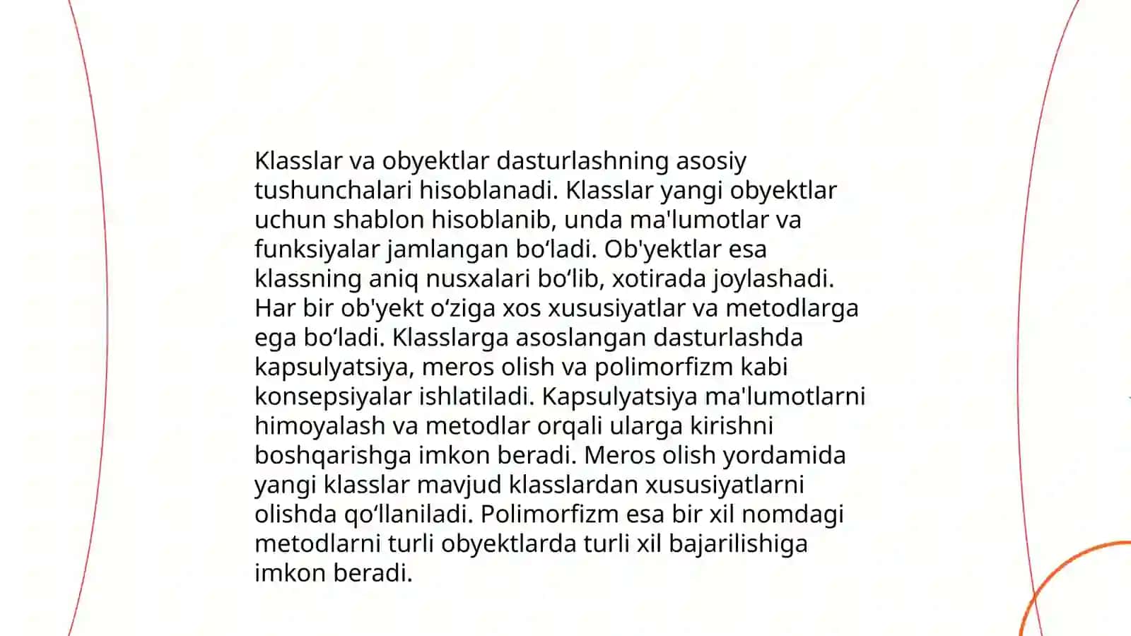 Obyektga yo'naltirilgan dasturlash asoslari 4