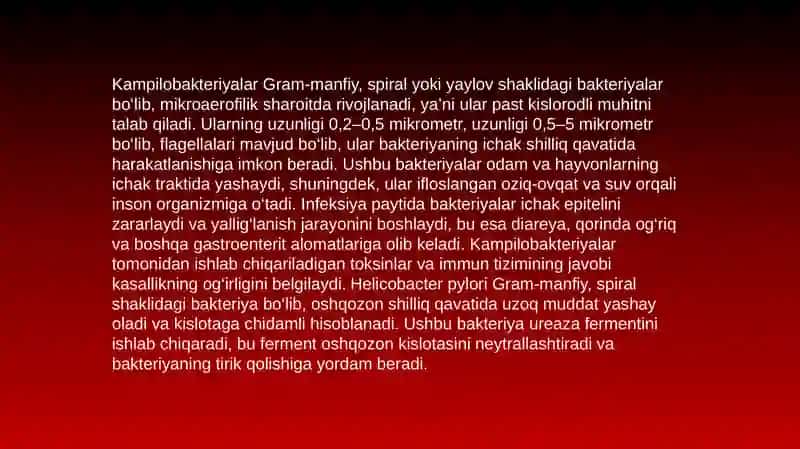 Kampilobakteriyalar va Xelikobakteriyalar 4
