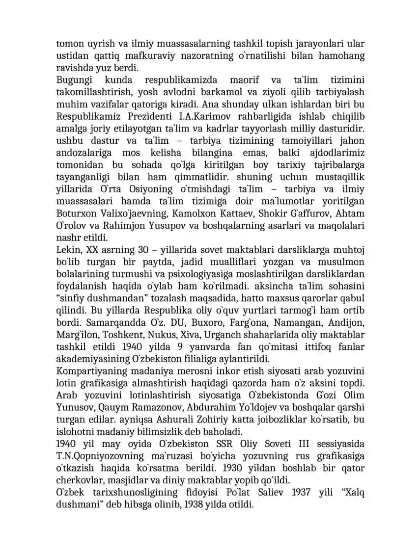 O'zbekistonda Ikkinchi Jahon Urushi Davrida Tarix Fani 4