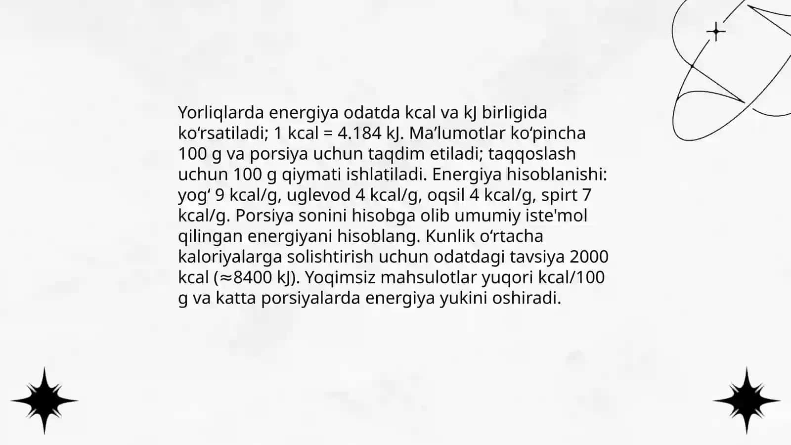 Oziq-ovqat mahsulotlarining tarkibi 4