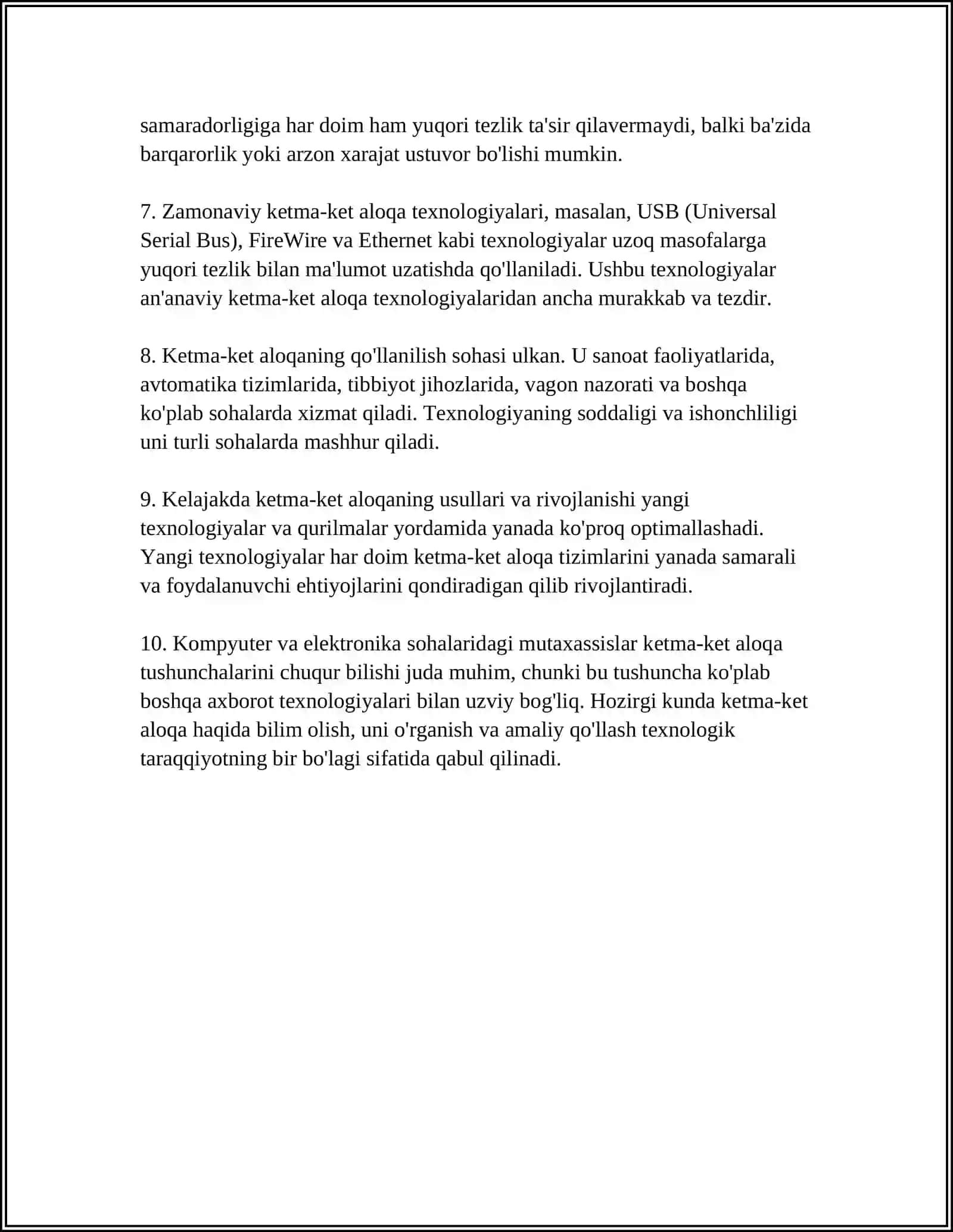 Ketma-ket aloqa (serial communications) 4