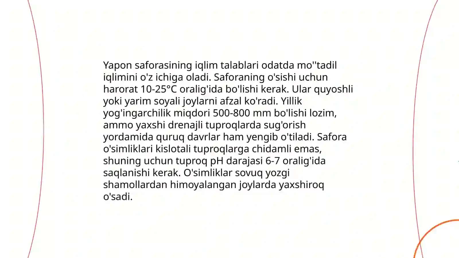 Yapon saforasini yetishtirish texnologiyasi 4